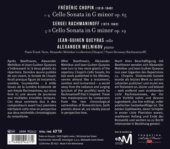 Queyras,Jean-Guihen - Chopin/Rachmaninoff: Cellosonaten [Audio CD]