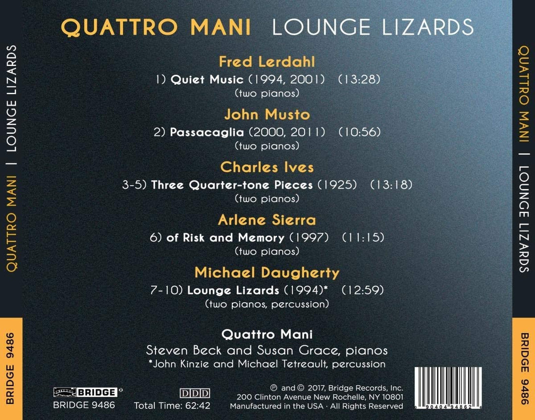 Lounge Lizards – Quattro Mani [Steven Beck; Susan Grace] [Bridge Records:BRIDGE 9486] [Audio CD]