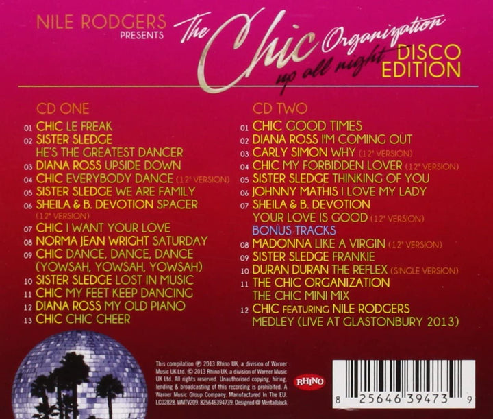 Chic – Nile Rogers präsentiert The Chic Organization: Up All Night: The Greatest Hits (Disco Edition) [Audio-CD]