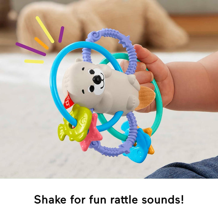 ?Fisher-Price Babyrassel und BPA-freies Beißspielzeug mit flexiblen Ringen für Neugeborene