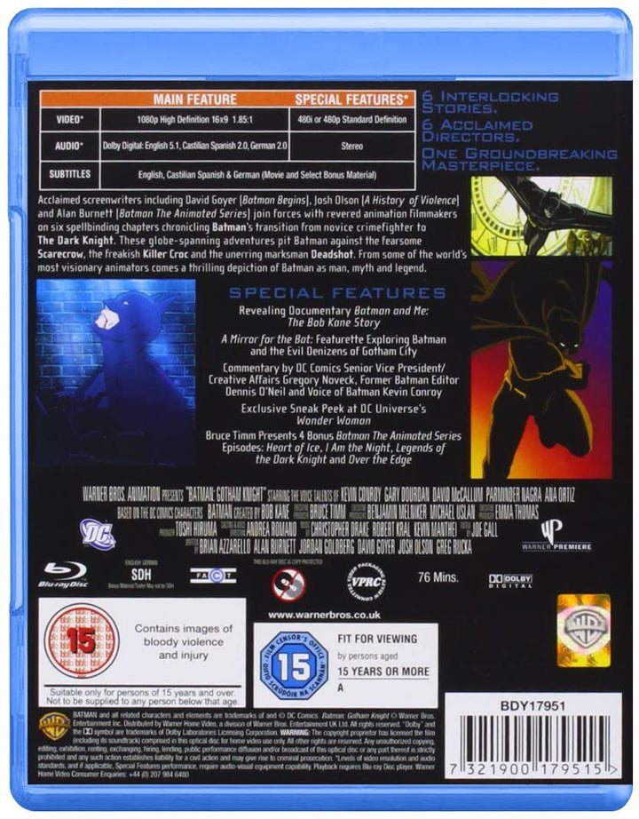 Batman: Gotham Knight [2008] [Region Free] – Action/Animation [Blu-ray]