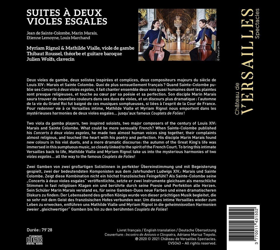 Sainte-Colombe &amp; Marin Marais: A deux violes esgales [Audio CD]