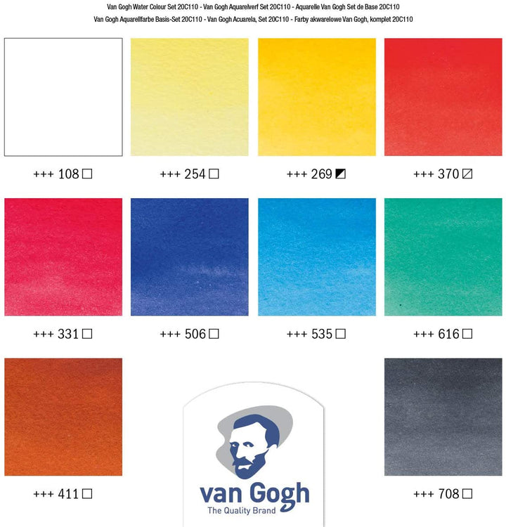 Van Gogh Watercolour Basic Tube Set of 10 x 10ml