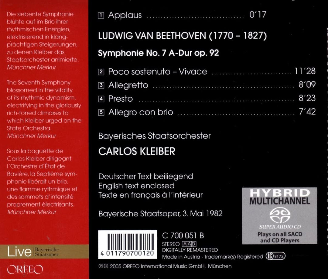 Beethoven - Symphonie Nr. 7. [Audio-CD]