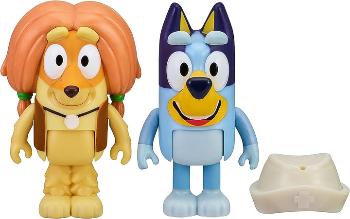 Bluey Doctor Figure 2-Pack, 2,5 Zoll bewegliche Figuren mit Zubehör