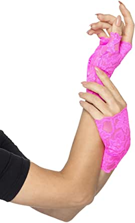 Smiffys 45149 80's Fingerless Lace Gloves (One Size)