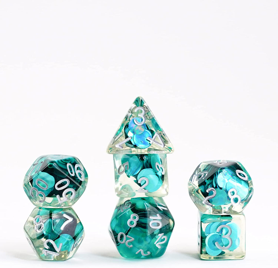 Mermaid Scales 16mm Resin Poly Dice Set