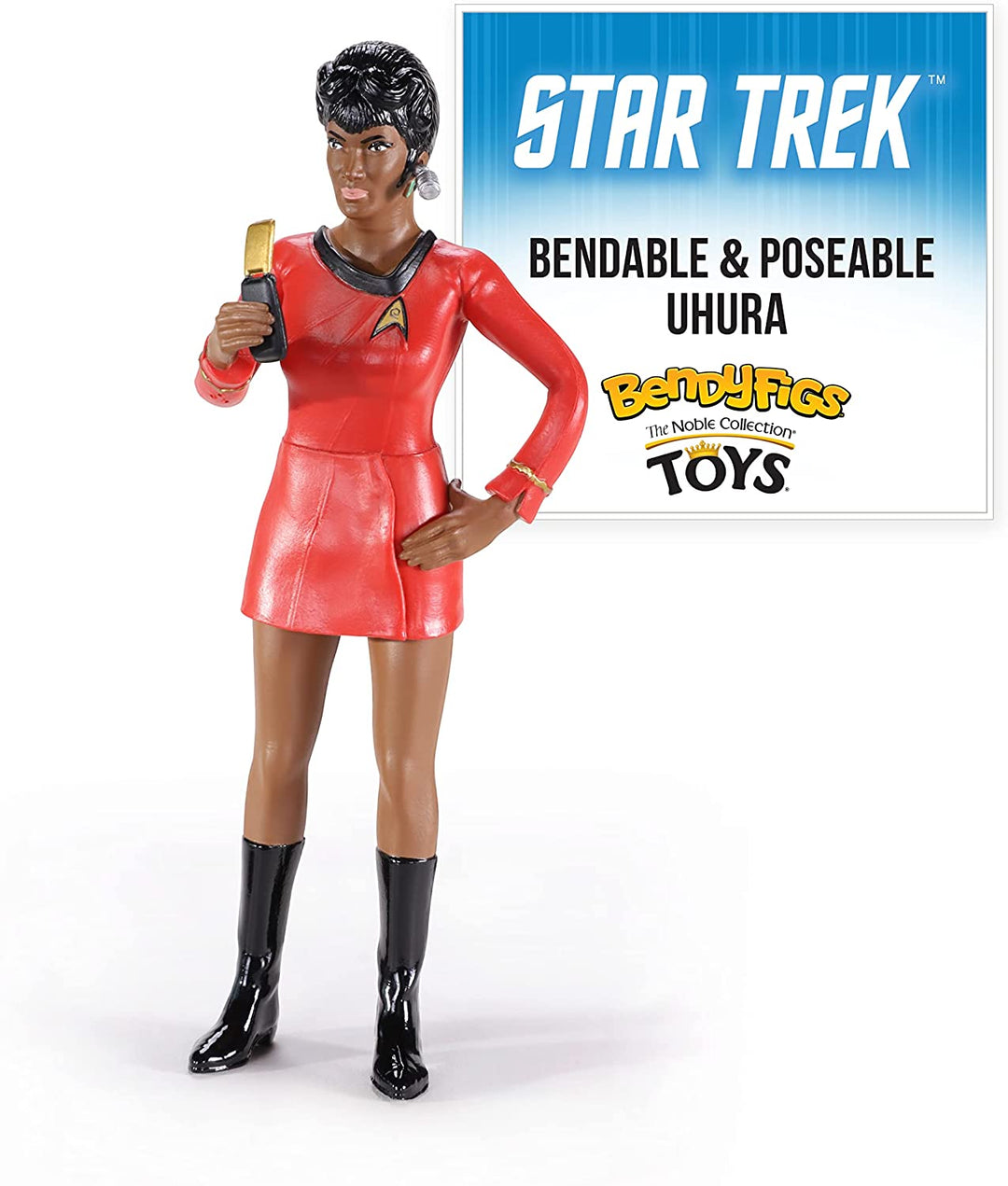 The Noble Collection Star Trek Bendyfigs Uhura - 7.5in (19cm) Noble Toys Bendable Figure Posable Collectible Doll Figures With Stand