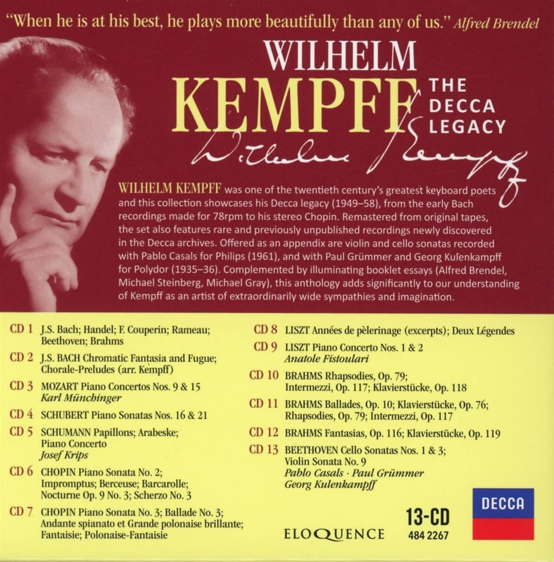 Wilhelm Kempff – The Decca Legacy [Audio-CD]