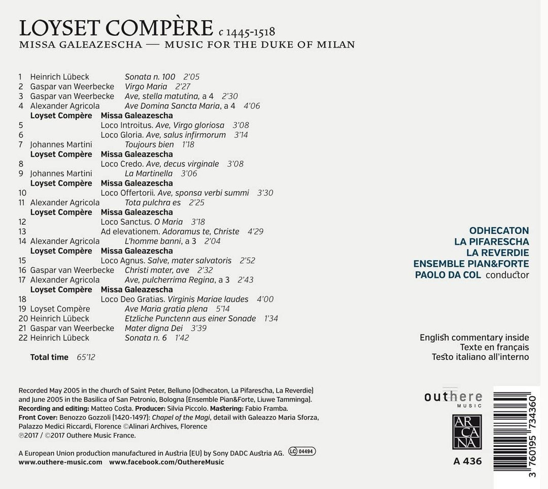 Compere: Missa Galeazescha - Music for the Duke of Milan [Audio CD]