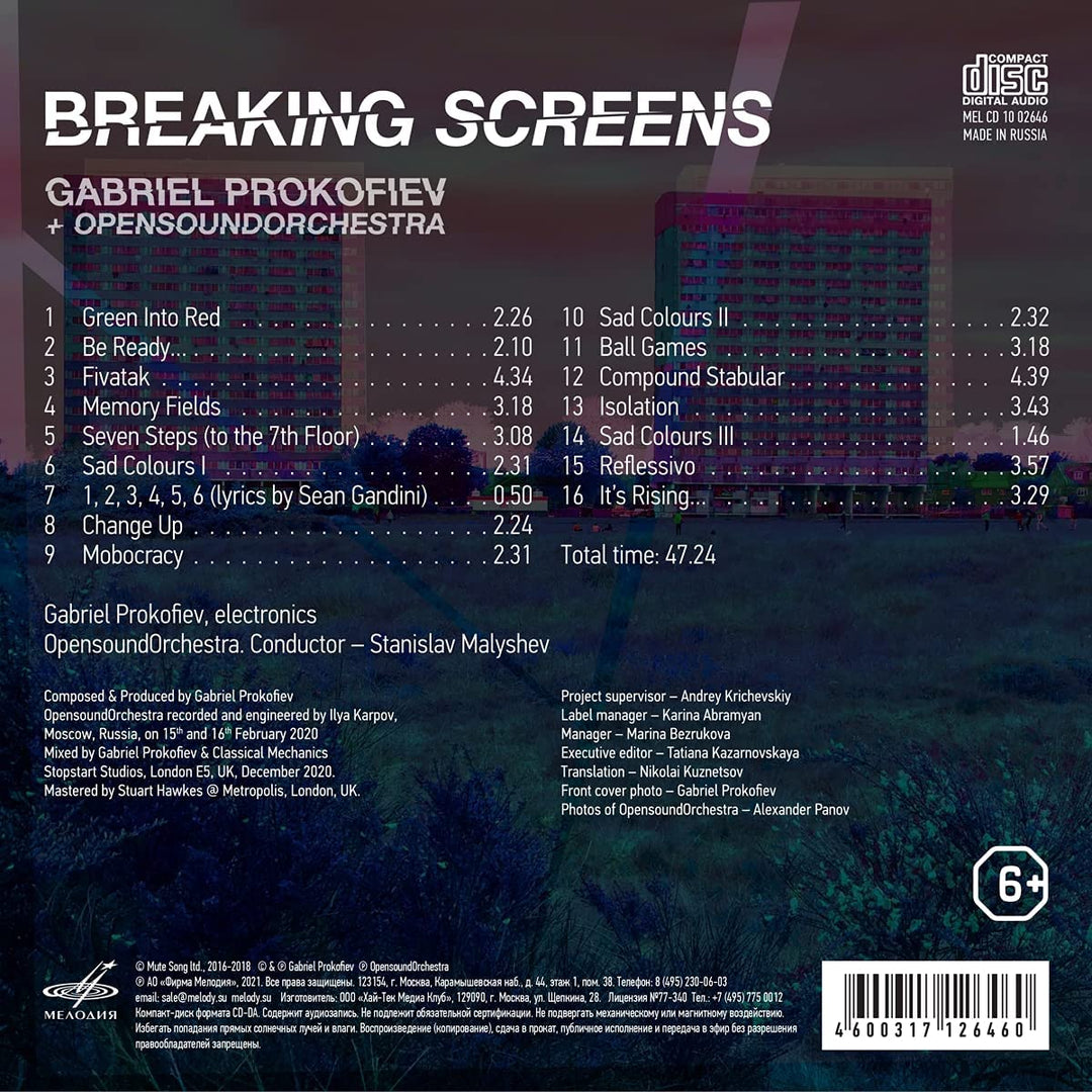 Gabriel Prokofjew – Prokofjew: Breaking Screens [Gabriel Prokofjew; OpensoundOrchestra] [Melodiya: MEL 1002646] [Audio CD]