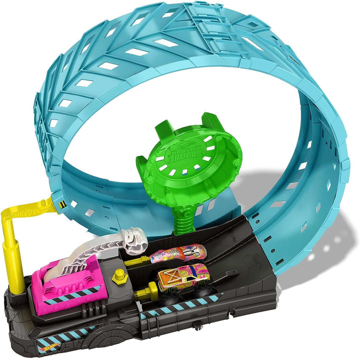 Hot Wheels Monster Trucks Glow in the Dark Epic Loop Challenge Playset with Launcher