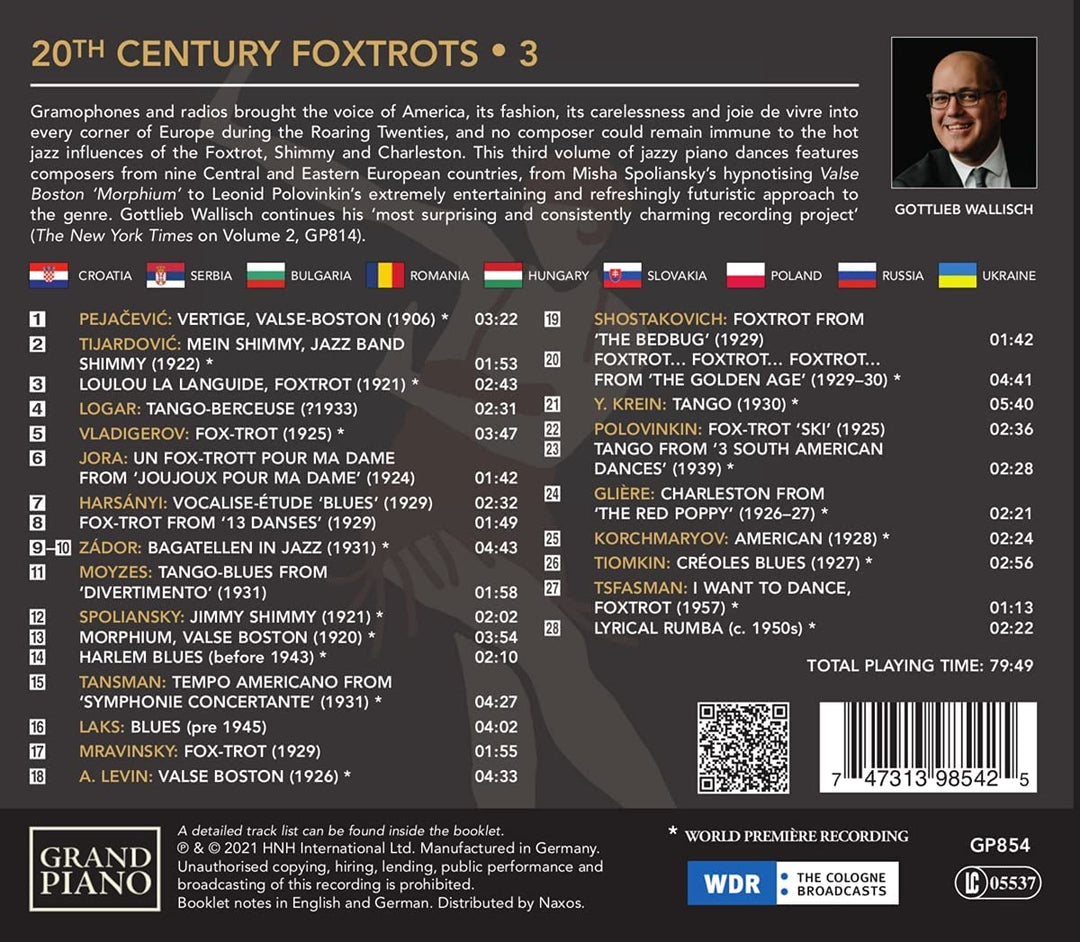 Gottlieb Wallisch – 20Th Century Foxtrots Vol. 3 [Gottlieb Wallisch] [Flügel: GP854] [Audio CD]