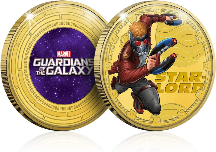 Marvel Gifts Guardians of the Galaxy Sammlerstück, seltene Goldmünzenmedaille – Star-Lor