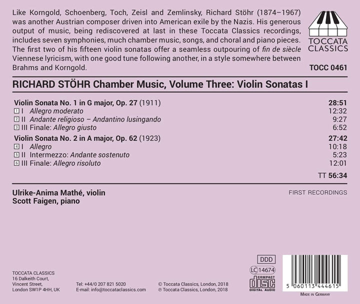 Sthr: Kammermusik, Band Drei [Ulrike-Anima Math; Scott Faigen] [Toccata Classics: TOCC 0461] [Audio CD]