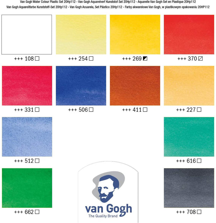 Royal Talens Van Gogh Aquarell 12 Tuben Kunststoff-Taschenbox