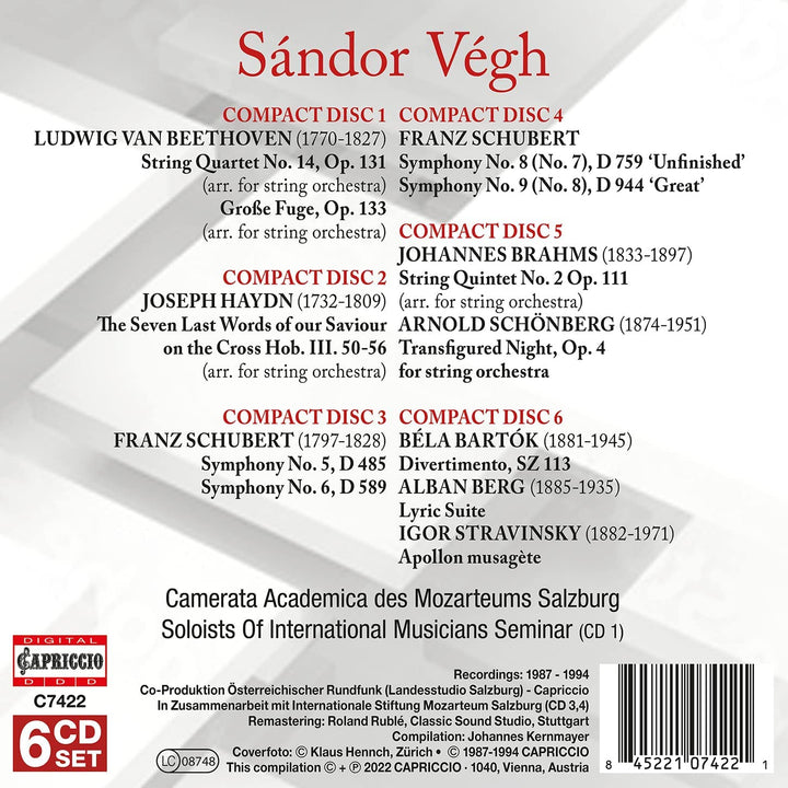 Sandor Vegh: Beethoven/Haydn [Camerata Academica des Mozarteums Salzburg; Solois [Audio-CD]