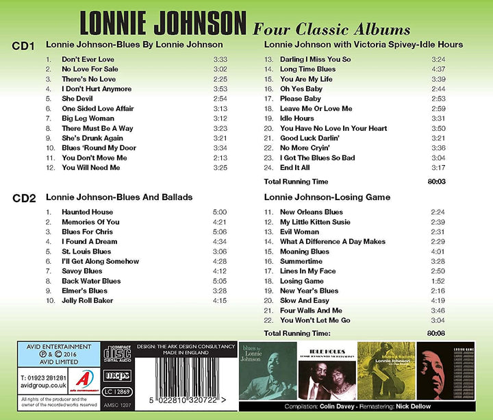 Vier klassische Alben (Blues von Lonnie Johnson / Idle Hours / Blues And Ballads / Losing Game) – Lonnie Johnson [Audio-CD]