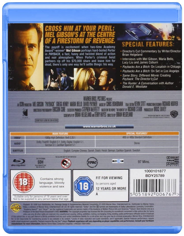 Payback [1999] [Region Free] – Action [Blu-ray]