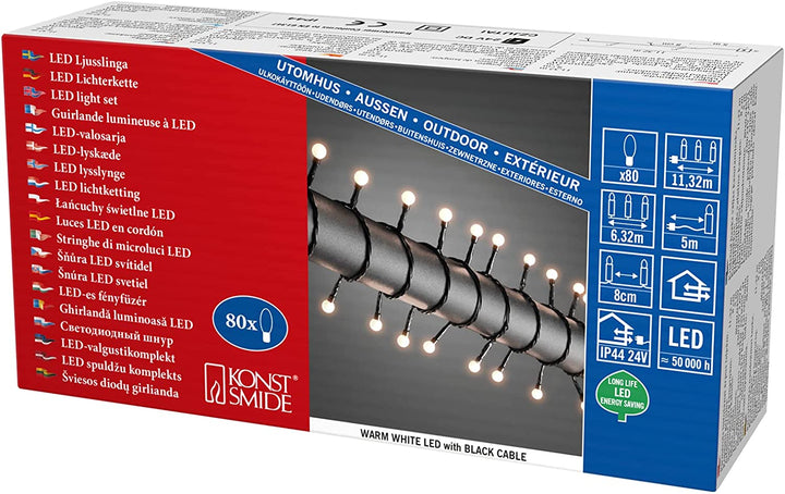Konstsmide LED-Beeren-Weihnachtslichterkette / Außen- oder Innenbeleuchtung (IP20) /