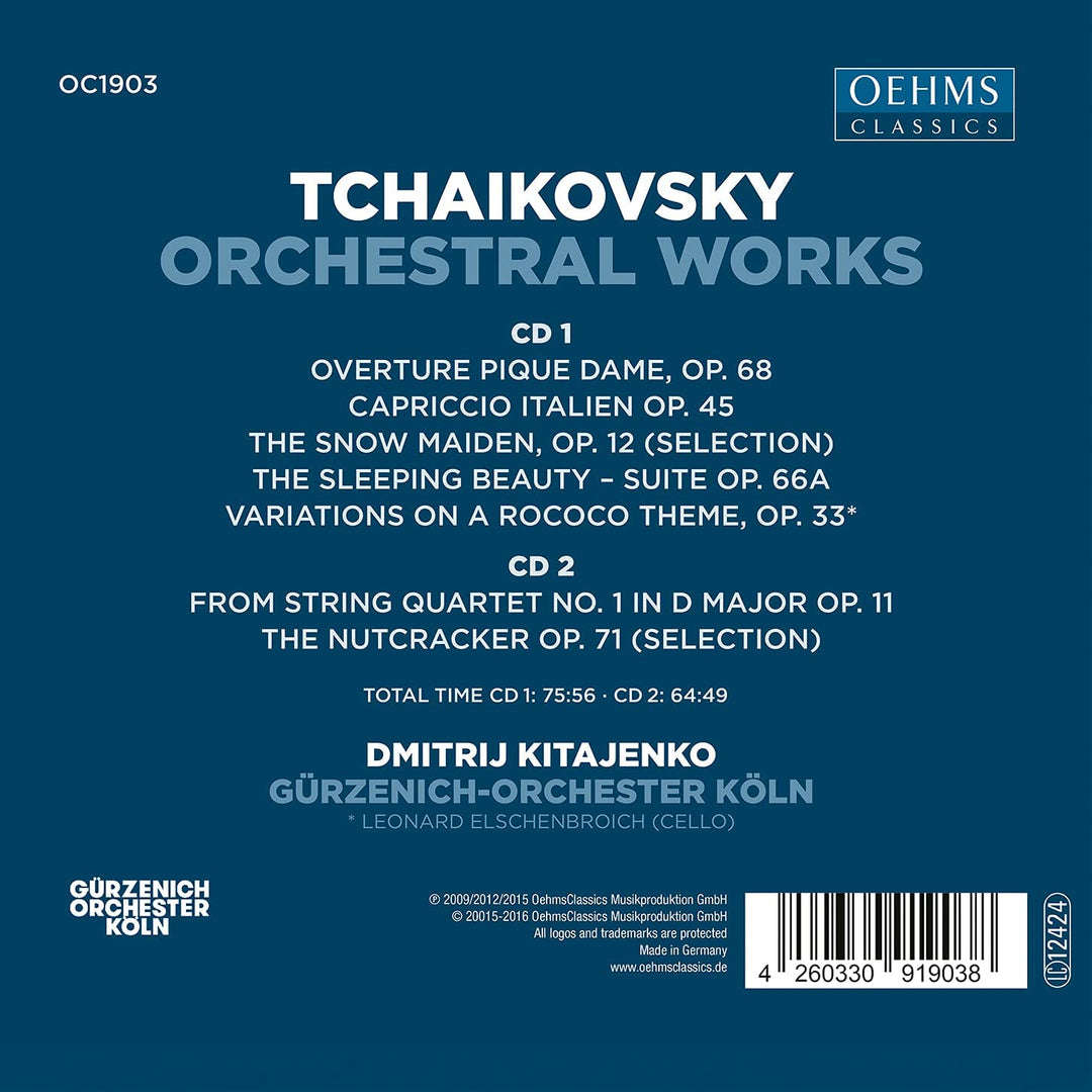 Gürzenich-Orchester Köln – Kitajenko dirigiert Tschaikowski-Orchesterwerke [Verschiedene] [Oehms Classics: OC1903] [Audio-CD]