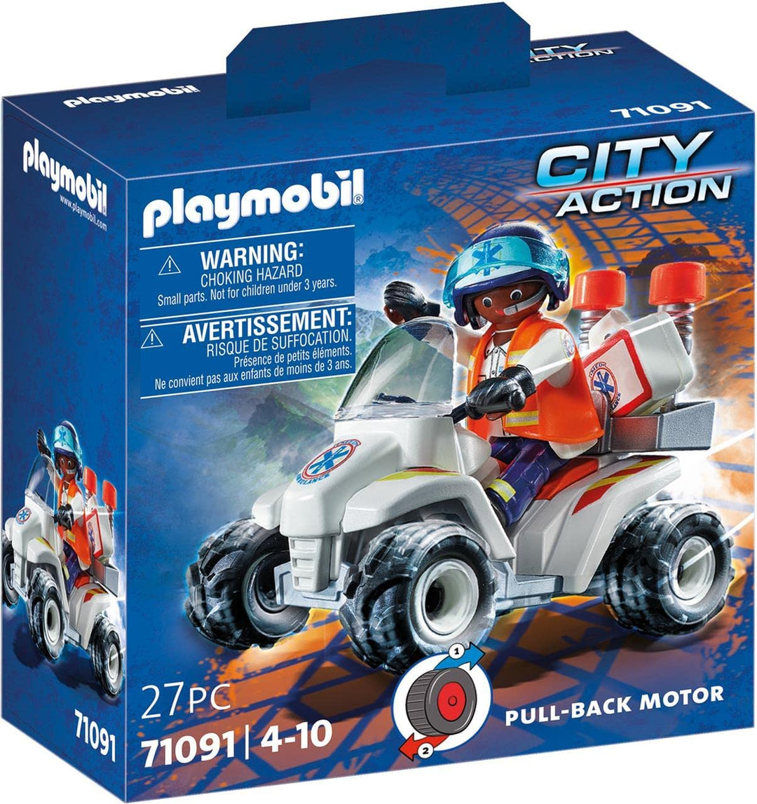 PLAYMOBIL City Action 71091 Medizinisches Quad mit Rückzugsmotor, Spielzeug für Kinder
