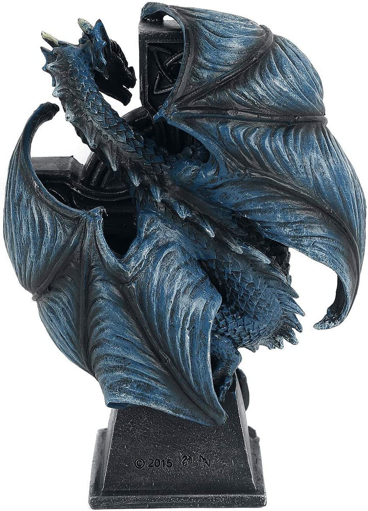 Nemesis Now B3602J7 Draco-Uhr Anne Stokes, 17,8 cm, Kunstharz, Blau, Einheitsgröße