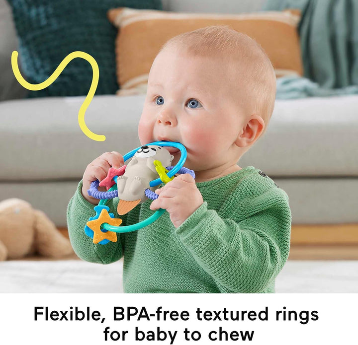 ?Fisher-Price Babyrassel und BPA-freies Beißspielzeug mit flexiblen Ringen für Neugeborene