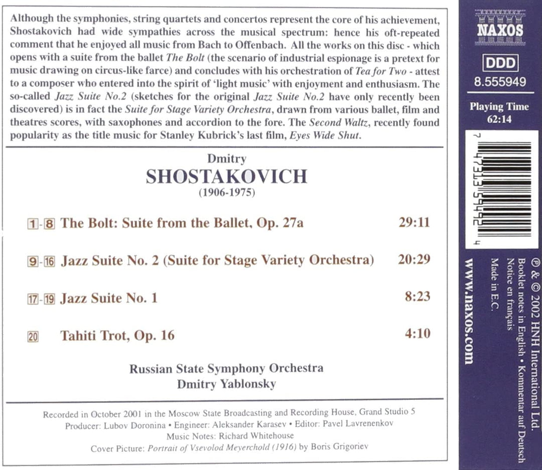 Schostakowitsch – Jazz-Suiten Nr. 1 und 2 – Dmitri Schostakowitsch [Audio-CD]