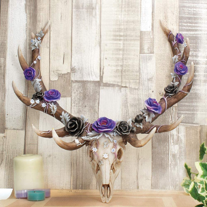 Nemesis Now Antlers of Eden Wandschild, 45 cm, Weiß, Polyresin