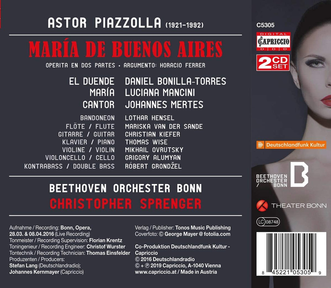 Piazzolla: María de Buenos Aires [Verschiedene] [Capriccio: C5305] [Audio CD]