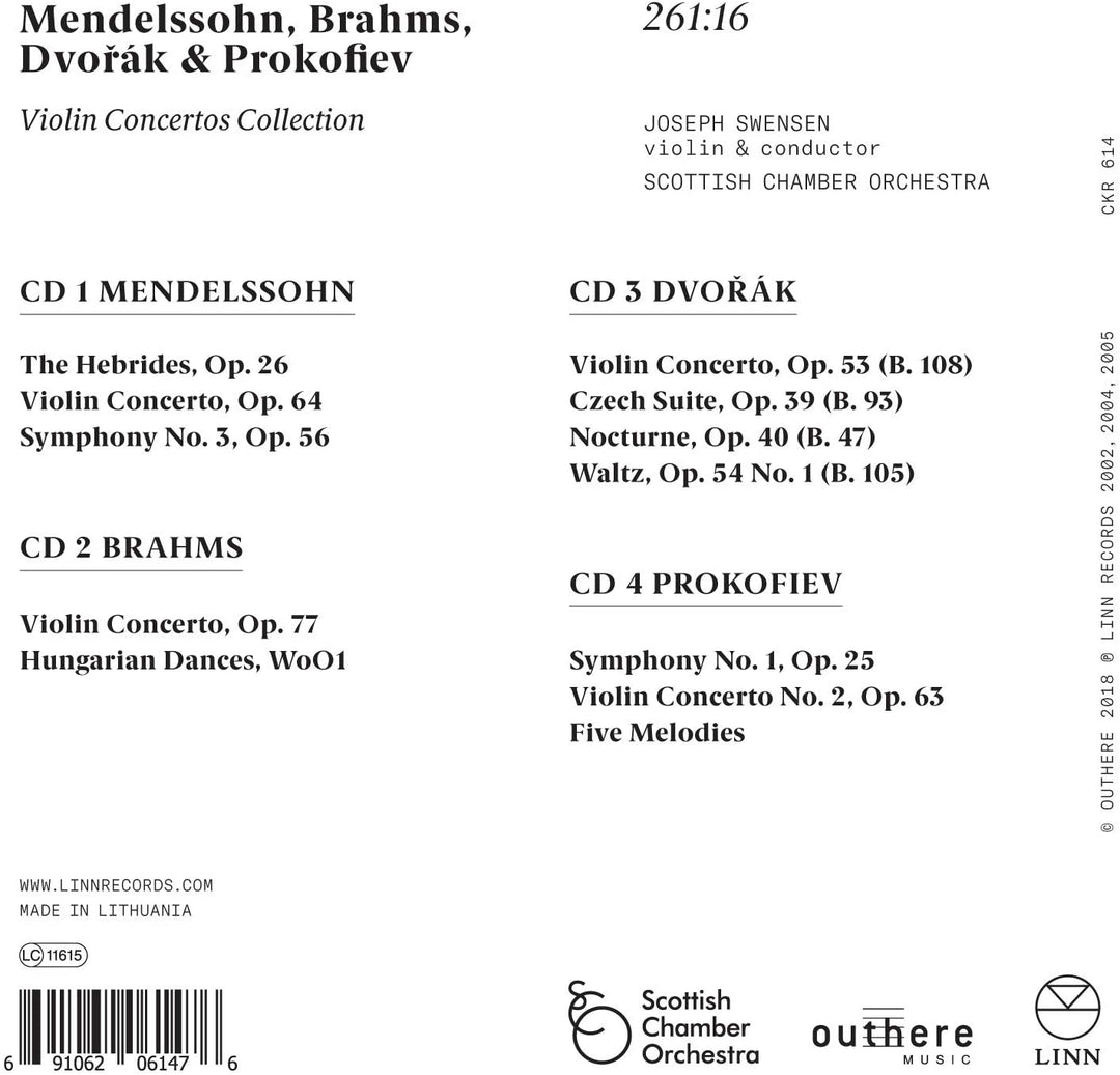 Mendelssohn; Brahms; Dvoák; Prokofjew: Sammlung Violinkonzerte [Audio-CD]