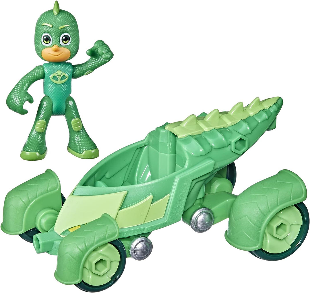 PJ MASKS F2130 Mobiles Vorschulspielzeug, Auto mit Gekko-Actionfigur für Kinder ab 3 Jahren