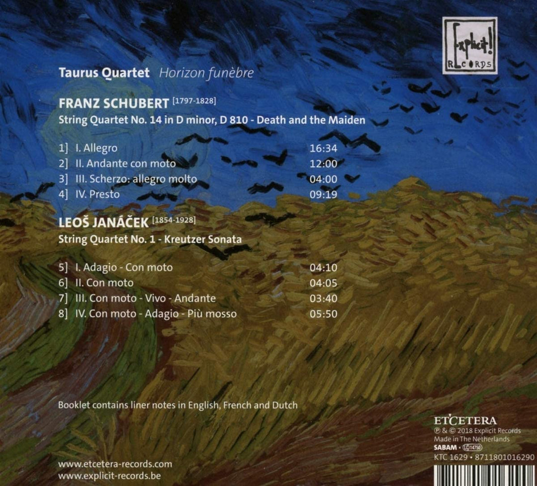 Taurus Quartet - SCHUBERT / JANACEK:Der Tod und das Mädchen/Kreutzer Sonate [Audio CD]