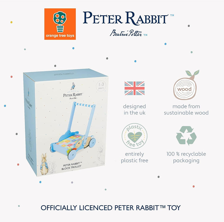 Orange Tree Toys Peter Rabbit Blockwagen für Kinder ab 12 Monaten