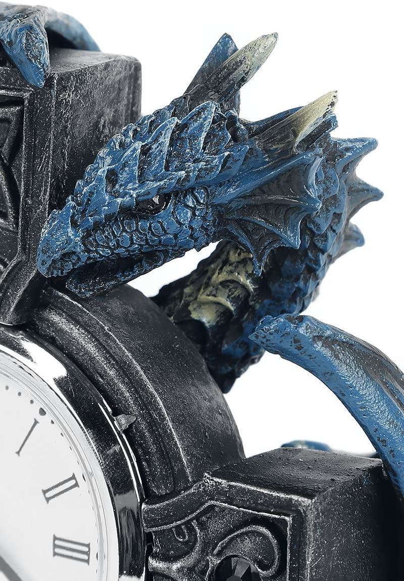 Nemesis Now B3602J7 Draco-Uhr Anne Stokes, 17,8 cm, Kunstharz, Blau, Einheitsgröße