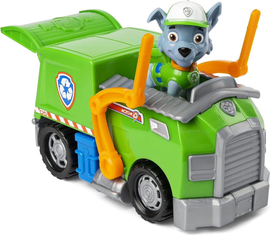 PAW Patrol, Rocky's Recycling-Truck-Fahrzeug mit Sammelfigur, für Kinder ab 1 Jahr