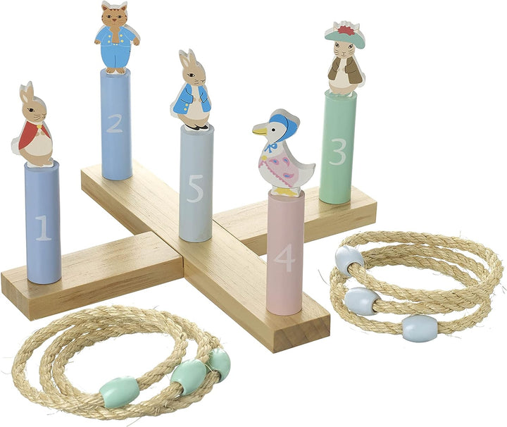 Peter Rabbit Toys – Hoopla-Spiel aus Holz für drinnen und draußen, Familiengarten, 3, 4, 5 Jahre alt