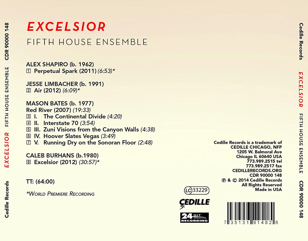 B00LFPN91G – Excelsior [Fifth House Ensemble] [Cedille R 90000 148] [Audio CD]