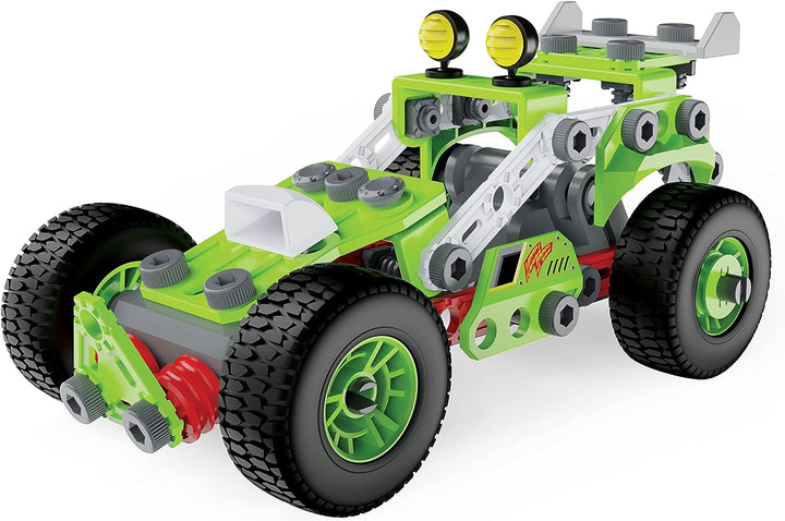 Meccano Junior, 3-in-1-Deluxe-Pull-Back-Buggy-STEAM-Modellbausatz für Kinder