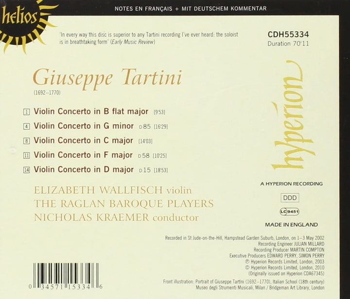 Tartini, G – Violinkonzerte [Audio CD]