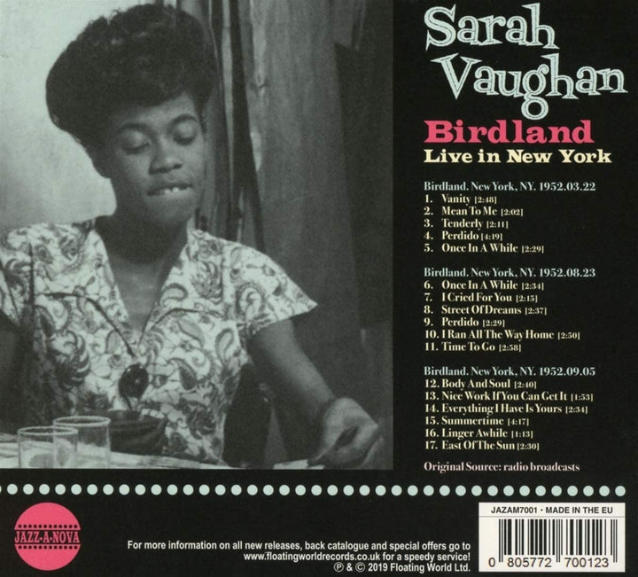 Sarah Vaughan – Birdland Live In New York [Audio-CD]