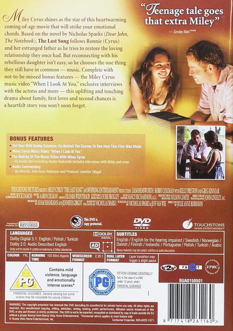 The Last Song (2010) - DVD (Region 2) (‎BUA0150501)