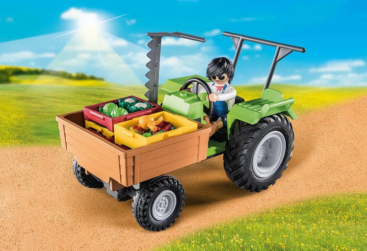 Playmobil Country 71249 Erntetraktor mit Anhänger inkl. Transportboxen, Gr