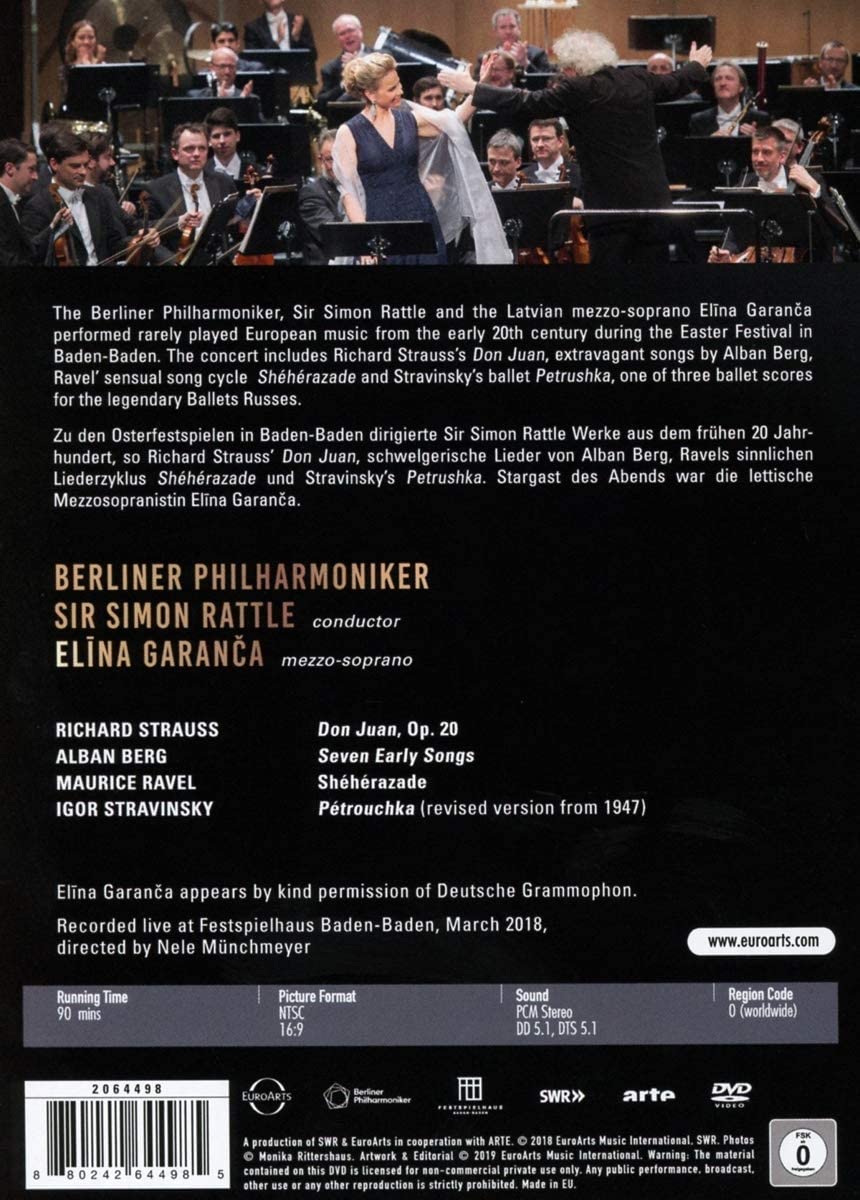 Berliner Philharmoniker, Sir Simon Rattle &amp; Elina Garanca in Baden-Baden [DVD] [2020}