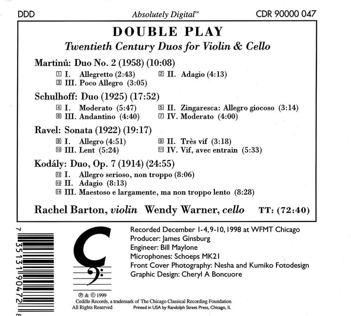 Bohuslav Martinu - Double Play [Audio CD]