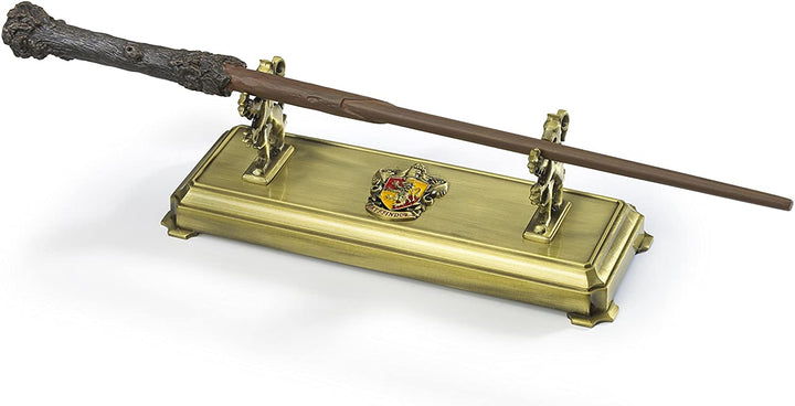 The Noble Collection Harry Potter Gryffindor Wand Stand - 8in (20cm) Gold-Coloured Individual Wand Stand - Harry Potter Film Set Movie Props Wands - Gifts for Family, Friends & Harry Potter Fans