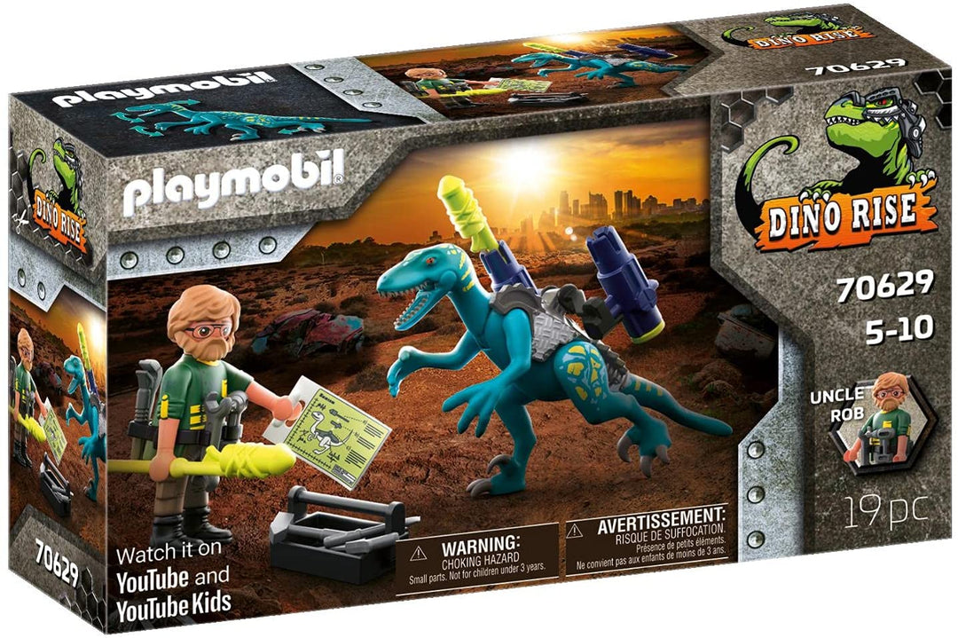 Playmobil 70629 Deinonychus, Klaar voor de strijd Speelset met Uncle Rob-personage