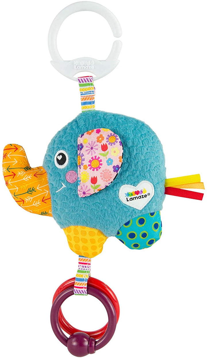 LAMAZE Mini Eloy der Elefant, Babyspielzeug, Clip-on-Baby-Kinderwagenspielzeug und Kinderwagenspielzeug, sensorisches Spielzeug für Neugeborene für Babys, Jungen und Mädchen von 0–6 Monaten