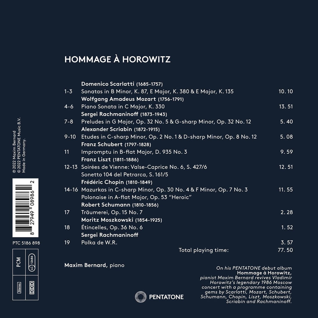 Hommage a Horowitz [Audio CD]
